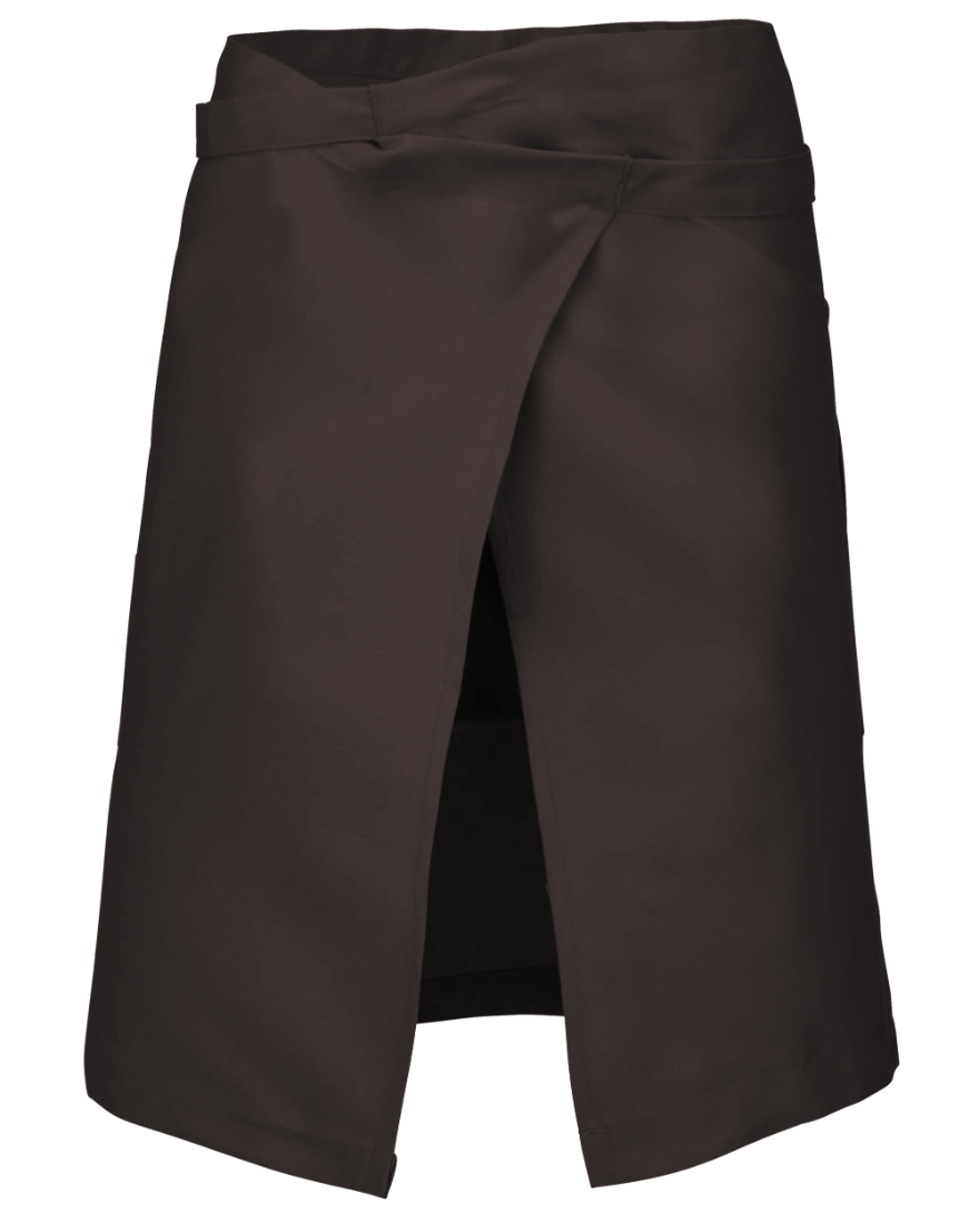 Tablier coton mi-long (coloris chocolat, dos)
