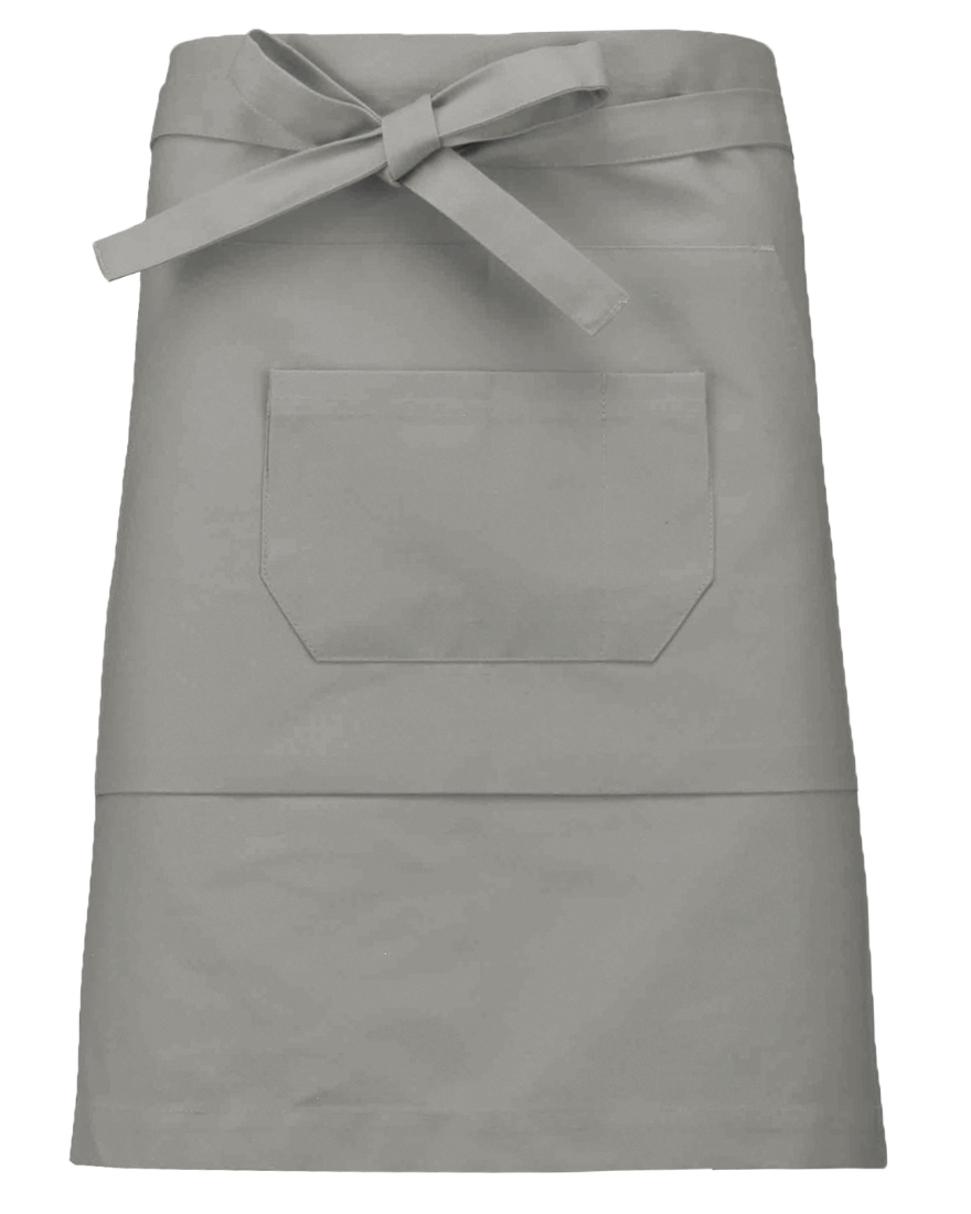 Tablier coton mi-long (coloris gris clair)