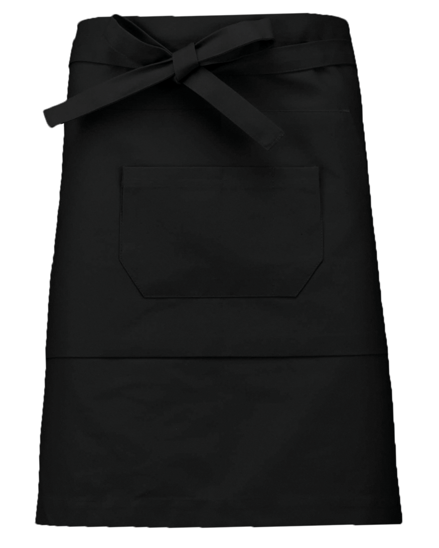 Tablier coton mi-long (coloris noir)