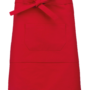Tablier coton mi-long (coloris rouge)