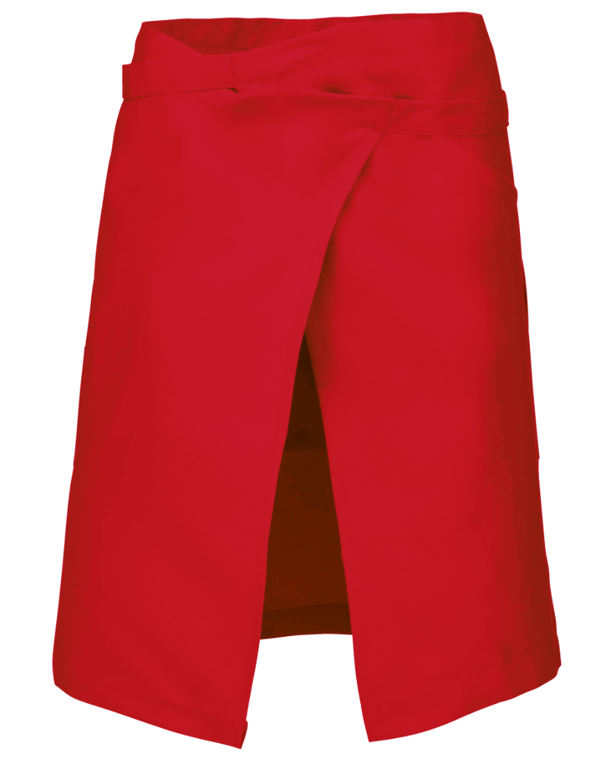 Tablier coton mi-long (coloris rouge, dos)