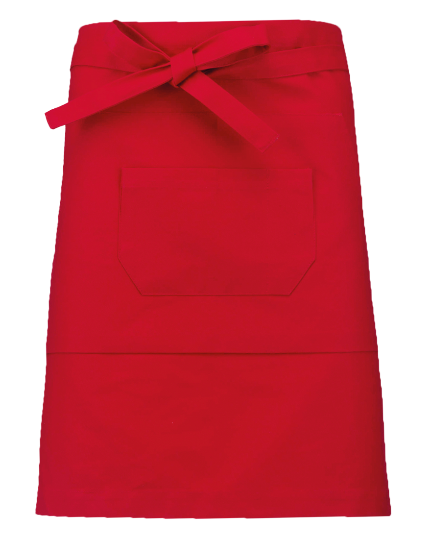 Tablier coton mi-long (coloris rouge)