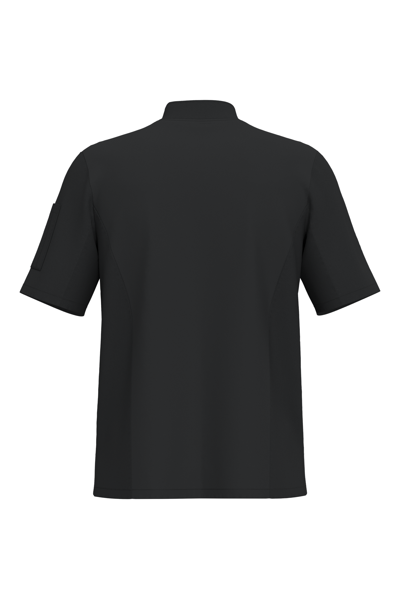 Veste de cuisine écoresponsable et respirante manches courtes unisexe (coloris noir, dos)